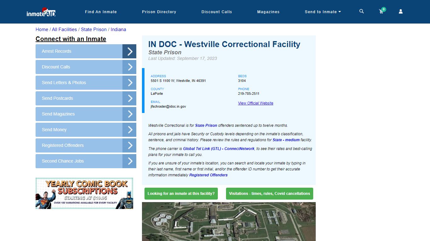 IN DOC - Westville Correctional Facility - InmateAid